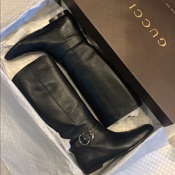 Gucci Shoes - Gucci leather interlocking G Riding Boots